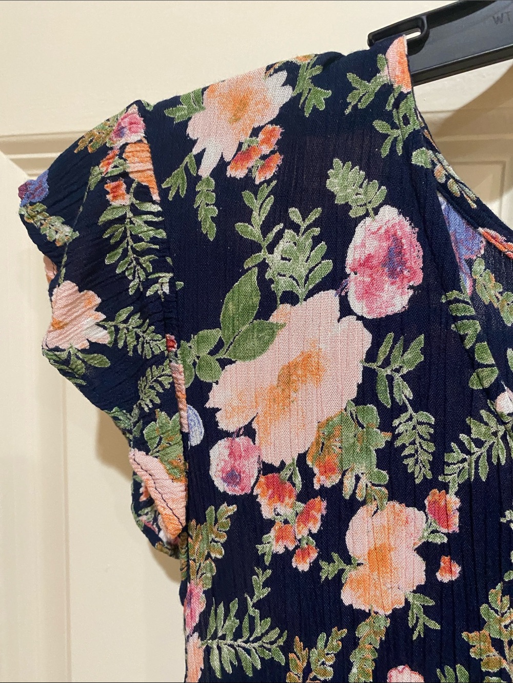 Studio West Navy Floral Maxi Dress with Pink & Green Flowers - Picture 3 of 5